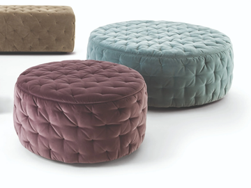 MILLER - Tufted round fabric pouf by Frigerio