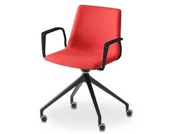 AKAMI IUR BR - Upholstered chair with castors with armrests by GABER