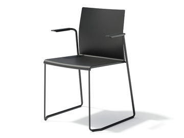 ARTESIA SS - Stackable sled base technopolymer chair with armrests by GABER