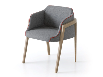 CHEVALET - Upholstered easy chair with armrests by GABER