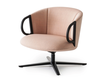 CUCARACHA LB - With 4-spoke base fabric easy chair with armrests by GABER