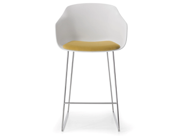 DAME - Sled base high stool with integrated cushion by GABER