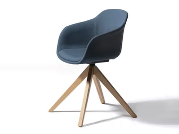 DRESS DAME - Swivel trestle-based fabric chair with armrests by GABER