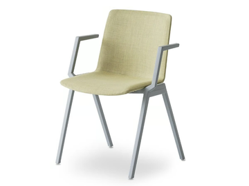 JUBEL IIVB - Stackable upholstered chair with armrests by GABER