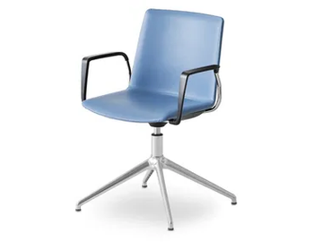 JUBEL IL BR - Trestle-based upholstered office chair with armrests by GABER