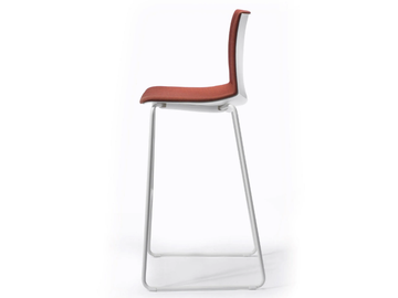 KANVAS ST 66/76 FRONT - Sled base high upholstered stool by GABER