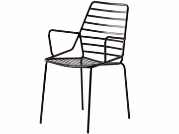 LINK B - Painted metal garden chair with armrests by GABER