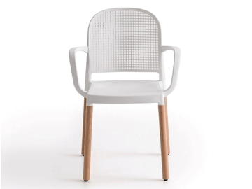 PANAMA BL B - Stackable chair with armrests by GABER