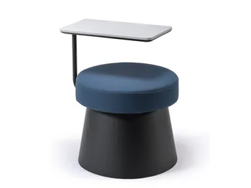 SALT TABLET - Upholstered round technopolymer pouf by GABER