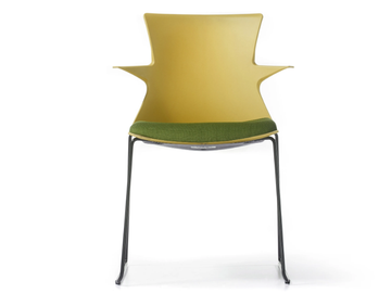 TEMA S - Sled base technopolymer chair with integrated cushion by GABER
