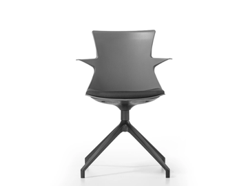 TEMA U - Trestle-based technopolymer chair with integrated cushion by GABER