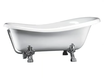 CAMILLA - Asymmetric cultured marble bathtub on legs by Gaia Mobili