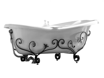 ROSE - Freestanding wrought iron and composite marble bathtub by Gaia Mobili