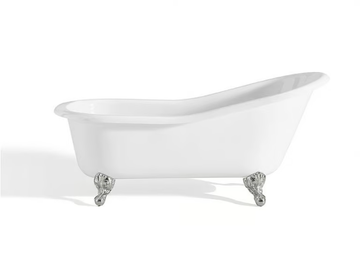 SLIPPER - Asymmetric freestanding cast iron bathtub by Gaia Mobili