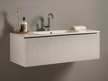 WAVE - Single wall-mounted wooden vanity unit with drawers by Gaia Mobili