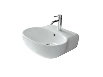 ERGO - 55 CM - Wall-mounted ceramic washbasin by GALASSIA