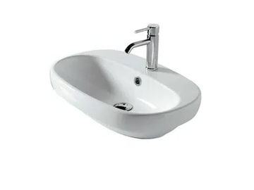 ERGO 60 CM - - Inset oval ceramic washbasin by GALASSIA