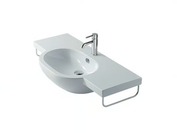 M2 - 100 CM - Wall-mounted ceramic washbasin by GALASSIA