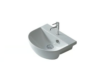 M2 - 35 CM - Semi-inset ceramic washbasin by GALASSIA