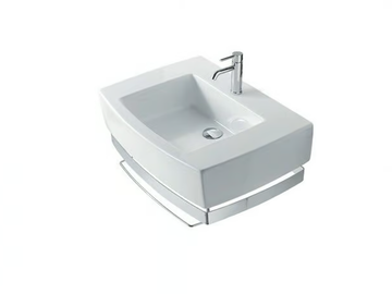 SA.02 70 - Rectangular ceramic washbasin with towel rail by GALASSIA