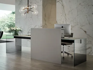 AIR DESK MODESTY - Crystal reception desk by Gallotti&Radice