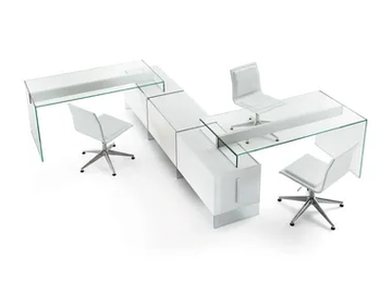 AIR UNIT - Multiple rectangular crystal office desk with drawers by Gallotti&Radice