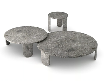 CLEMO - Round marble coffee table by Gallotti&Radice