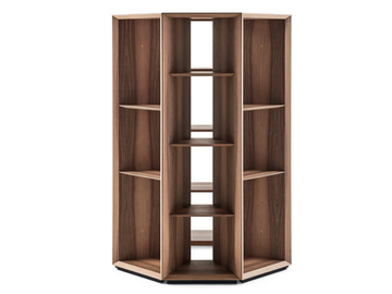 PRISM DIVIDER - Open divider walnut bookcase by Gallotti&Radice