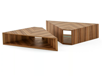 PRISM - Walnut coffee table by Gallotti&Radice