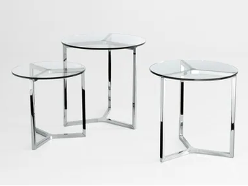 RAJ 2 - Low round Glass and Stainless Steel coffee table by Gallotti&Radice
