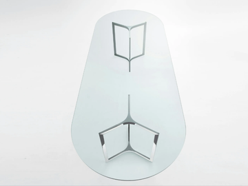 RAJ LIGHT - Oval Glass and Stainless Steel living room table by Gallotti&Radice