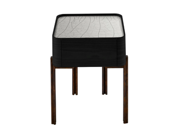 TWELVE C - Square ash bedside table with drawers by Gallotti&Radice