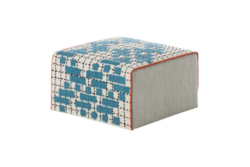 BANDAS C - Upholstered fabric pouf by GAN