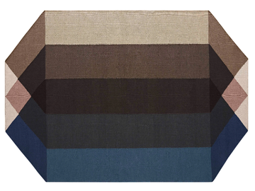 DIAMOND BLUE-BROWN - Recycled PET rug with geometric shapes by GAN