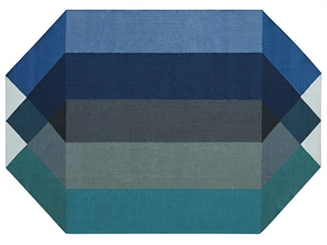 DIAMOND BLUE-GREEN - Recycled PET rug with geometric shapes by GAN