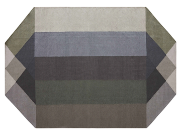 DIAMOND GREEN-GREY - Recycled PET rug with geometric shapes by GAN