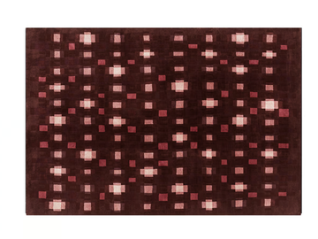 ECHO RED - Rectangular wool rug with geometric shapes by GAN