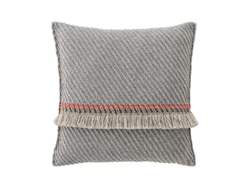 GARDEN LAYERS BLUE - Striped square outdoor polypropylene cushion by GAN