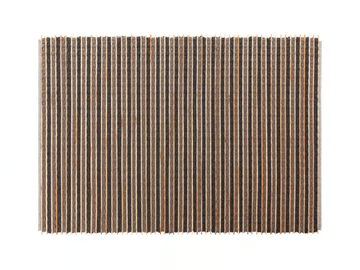 GOZ - Rectangular wool and teak rug by GAN