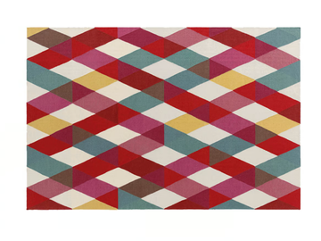HAPPY MIX - Rectangular wool rug with geometric shapes by GAN