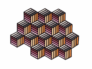 HEXAGON - Wool rug with geometric shapes by GAN