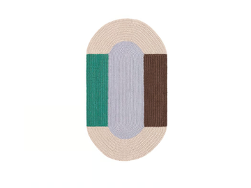 MONO BLUE - Oval wool rug by GAN