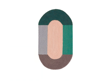 MONO PINK - Oval wool rug by GAN