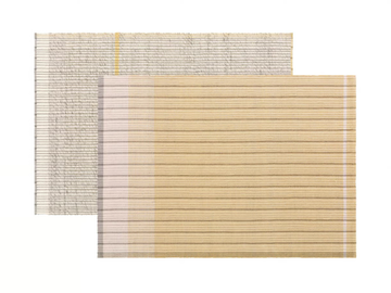 REVERSIBLE YELLOW - Rectangular rug in wool, linen and cotton by GAN