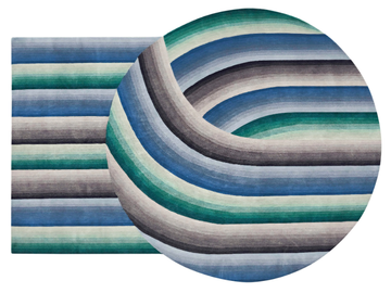 ROUND MIRAGE BLUE - Handmade wool rug by GAN