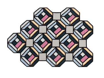 TETRAGON - Wool rug with geometric shapes by GAN