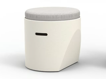 CLOE - Fiberglass garden stool with integrated cushion by GANSK