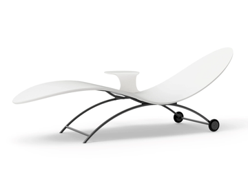 VOYAGE - Fiberglass sun lounger with castors by GANSK