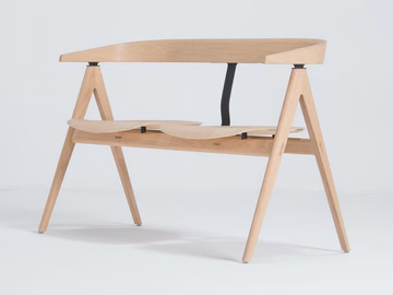 AVA - Oak bench with back by GAZZDA