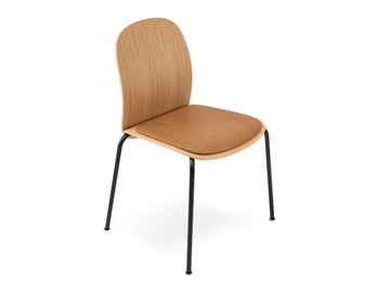 BOOK - Stackable oak chair with integrated cushion by GAZZDA